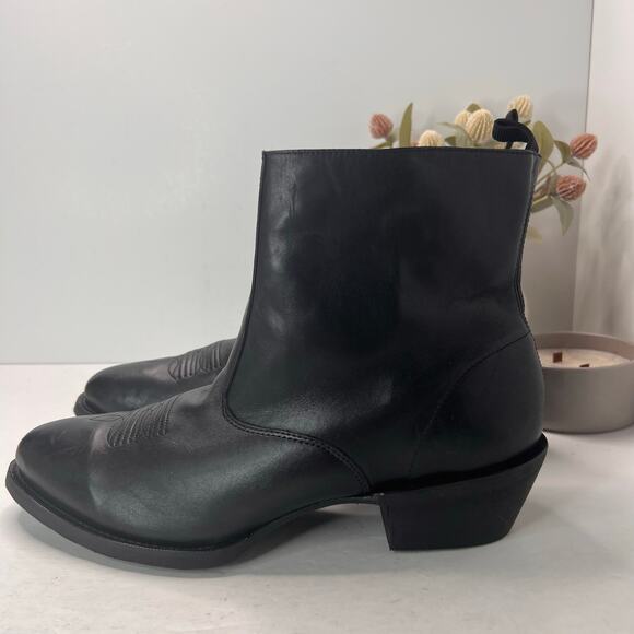 Laredo Fletcher Leather Cowboy Pull On Boots Black Men's 15 Extra Wide NWOB
